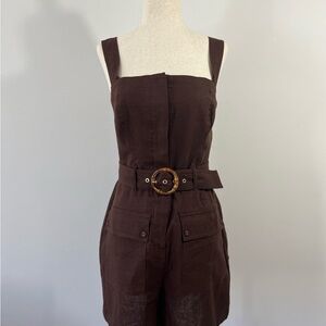 House of Harlow 1960 Dark Brown Belted Jumpsuit